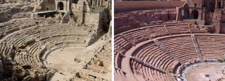 Teatro Romano antes y después de su acondicionamiento