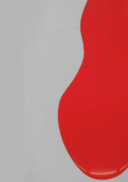 Vista del vertido rojo que se puede ver en la galería