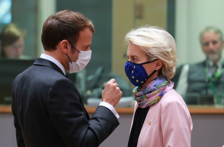 El presidente de Francia, Emmanuel Macron, y la presidenta de la Comisión Europea, Ursula Von der Leyen - Zucchi FOTO: Enzo/European Council/dpa