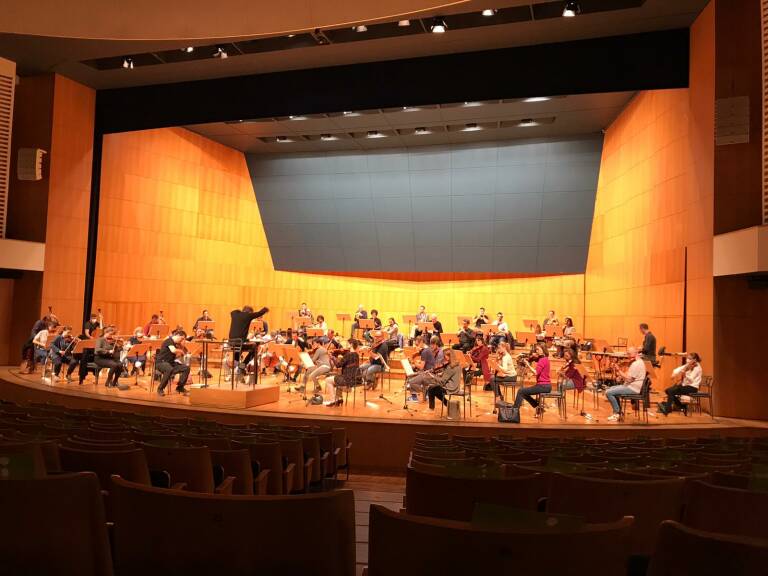 Ensayo en el Auditorio Villegas. Foto: Twitter Mahler Chamber Orchestra