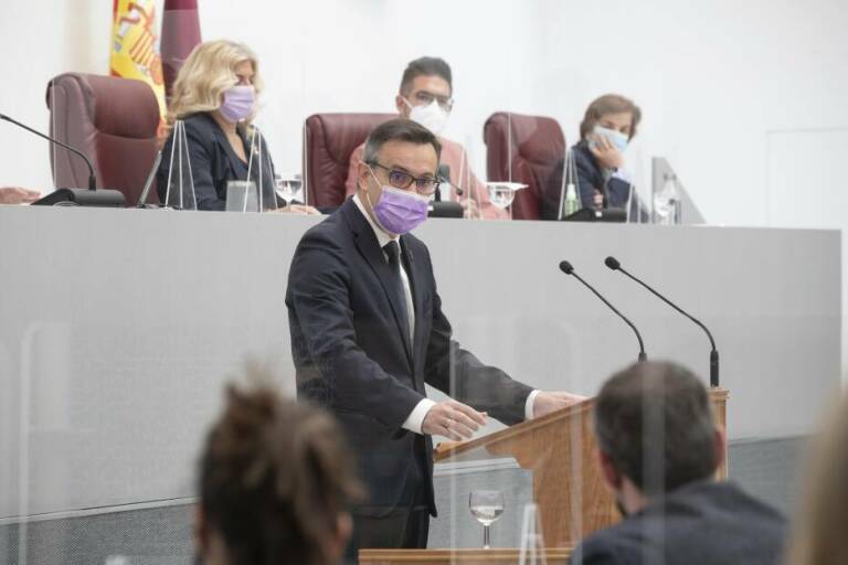 Diego Conesa, en la moción de censura. Foto: A. R. M.
