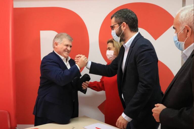 El secretario general del PSRM, José Vélez, y el portavoz parlamentario del PSOE, Francisco Lucas. Foto: F. L. (TWITTER)