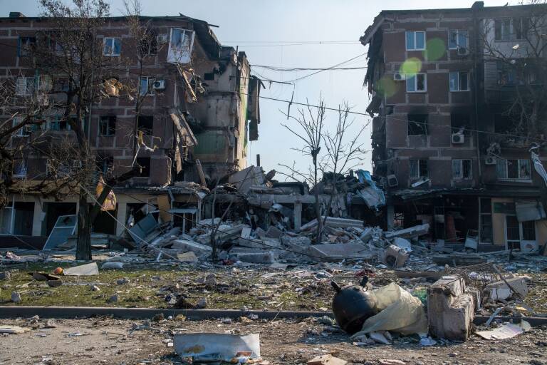Edificios destruidos en Mariúpol. Foto: MAXIMILIAM CLARKE/SOPA IMAGES VI/DPA