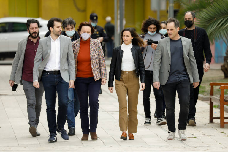 Javier Sánchez Serna, María Marín, Ione Bellara y Ángel L. Hernández, en abril. Foto: EDU BOTELA (EP)
