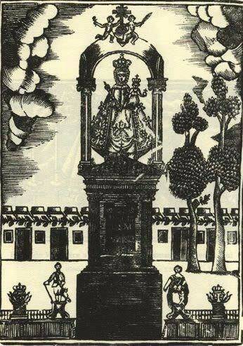 El triunfo de la Fuensanta, en un grabado del primer tercio del siglo XIX editado por Sucesores de Nogués.