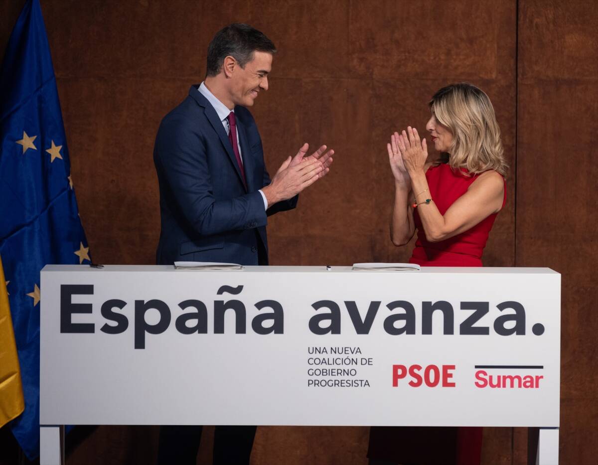 Pedro Sánchez y Yolanda Díaz, en el Museo Reina Sofía. Foto: EDUARDO PARRA (EP)