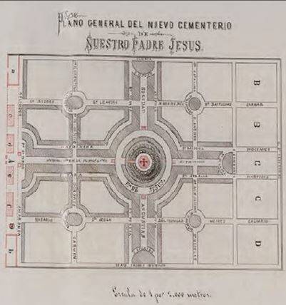 Plano del cementerio de Murcia 1885