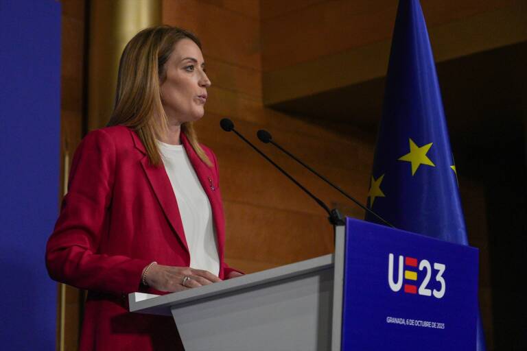 La presidenta del Parlamento Europeo, Roberta Metsola. Foto: FRANCISCO J. OLMO/EUROPA PRESS