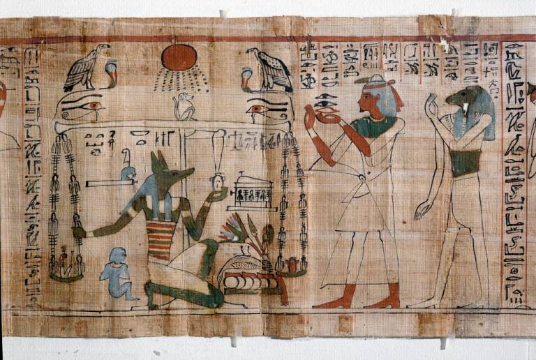 Psicostasis en el libro de los muertos Egipto (XXI dinastía) 