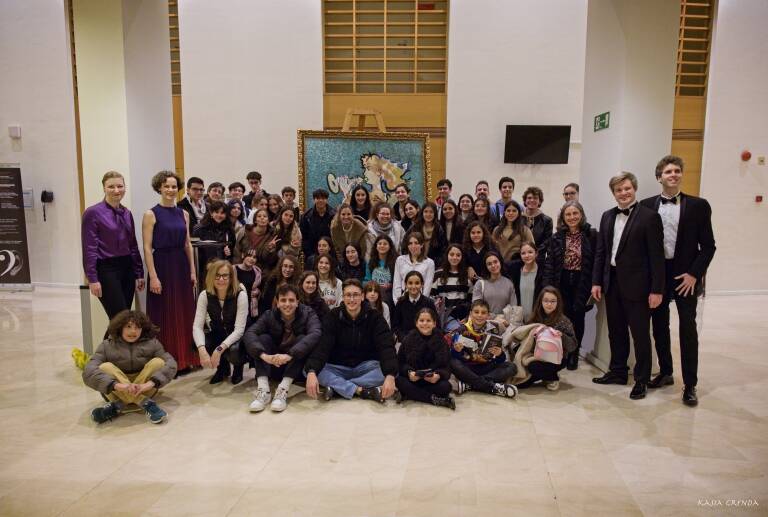 NOTOS QUARTTET con alumnos del Conservatorio de Elche que asistieron al concierto