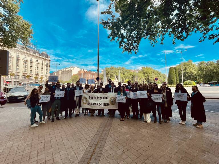 Abogados del Turno de Oficio de Cartagena que se manifestaron esta semana en Madrid