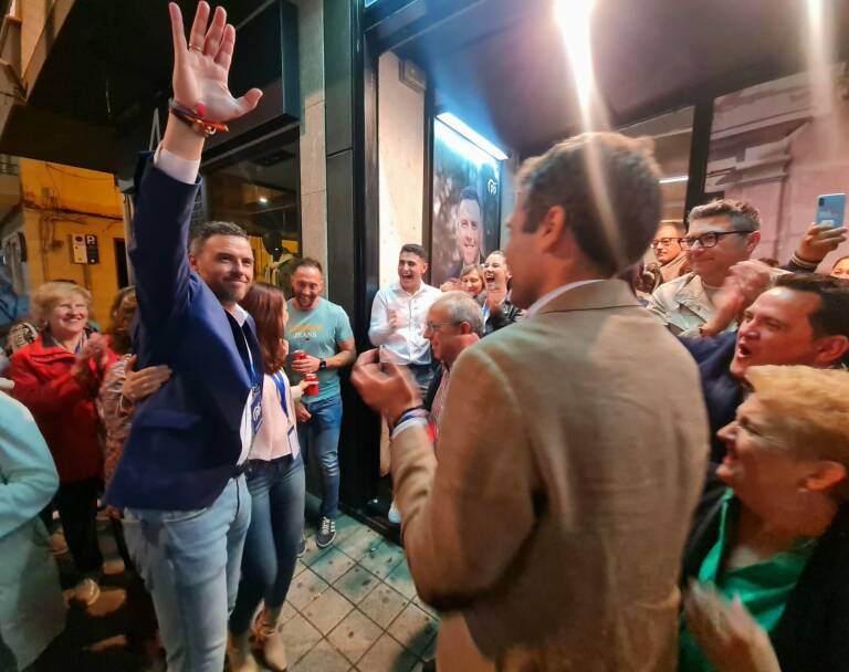 El alcalde electo de Caravaca, en la noche de las elecciones. Foto: PP