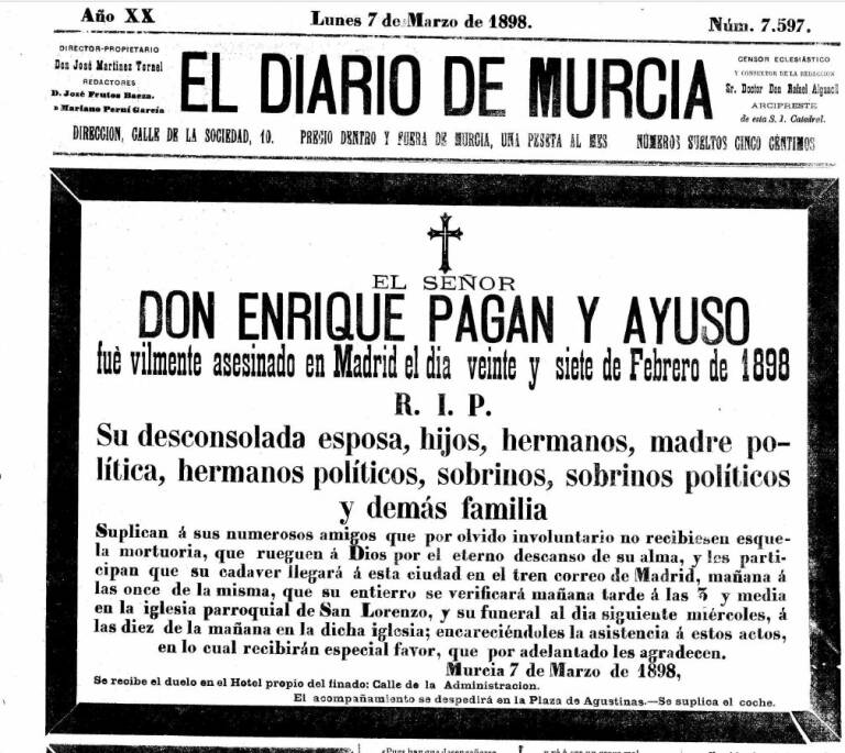 'El diario de Murcia'. FUENTE: ARCHIVO HISTÓRICO MURCIA