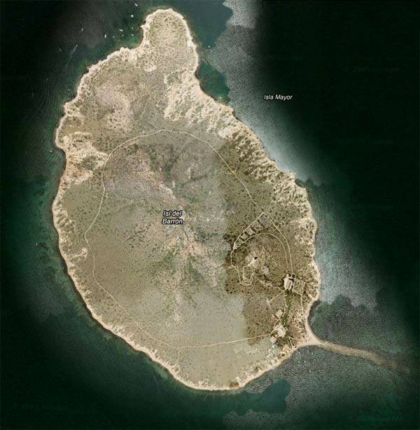 Isla Mayor o del Barón. FUENTE: GOOGLE EARTH