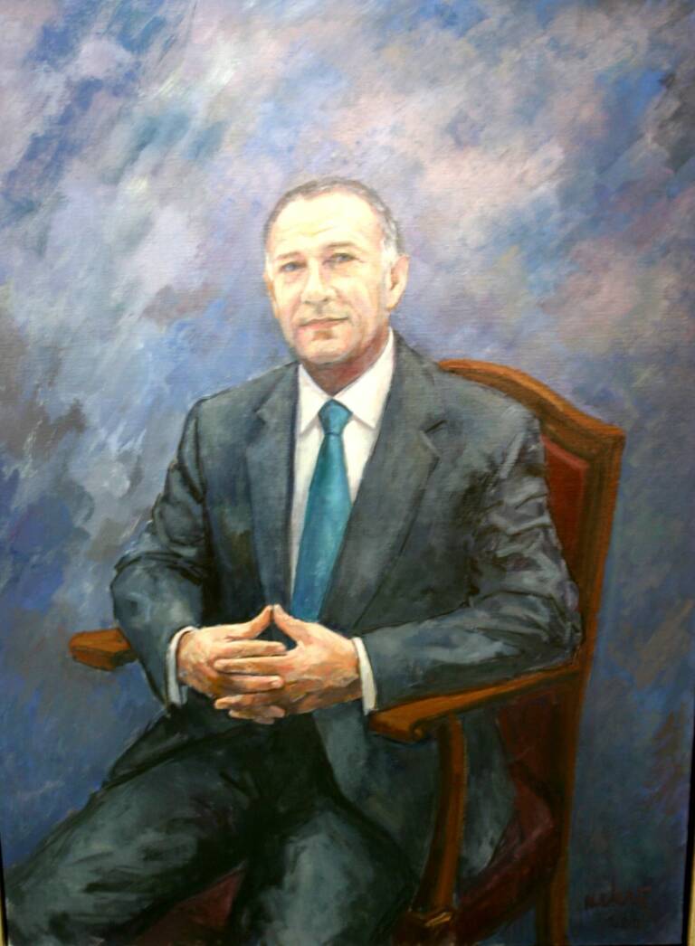 Retrato a Juan Martínez Simón realizado por el artista Melero (por encargo de la entonces alcaldesa Pilar Barreiro)