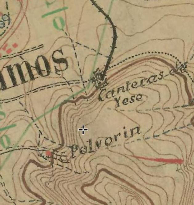 Mapa del primer tercio del siglo XX, en el que se ubica el polvorín